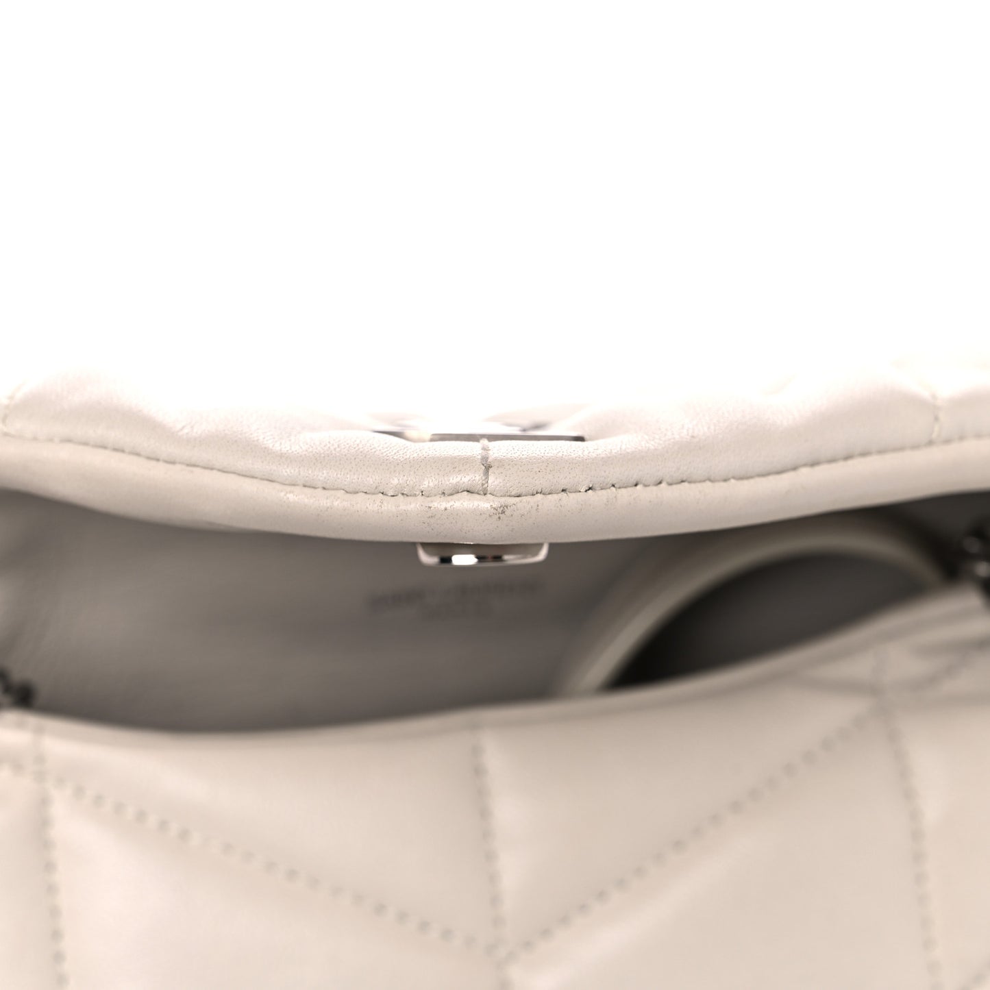 Lambskin Quilted Toy Loulou Puffer Monogram Chain Satchel Crema Soft