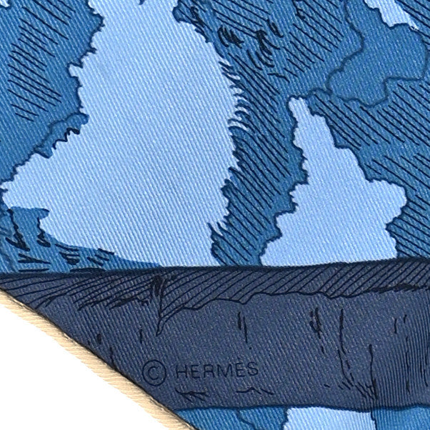 Silk Rendez-Vous Galant Scarf 70 Bleu Gris Bleute Vanille