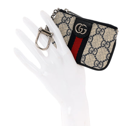 Gucci GG Supreme Monogram Web Ophidia Key Case Beige Blue 2 of 9