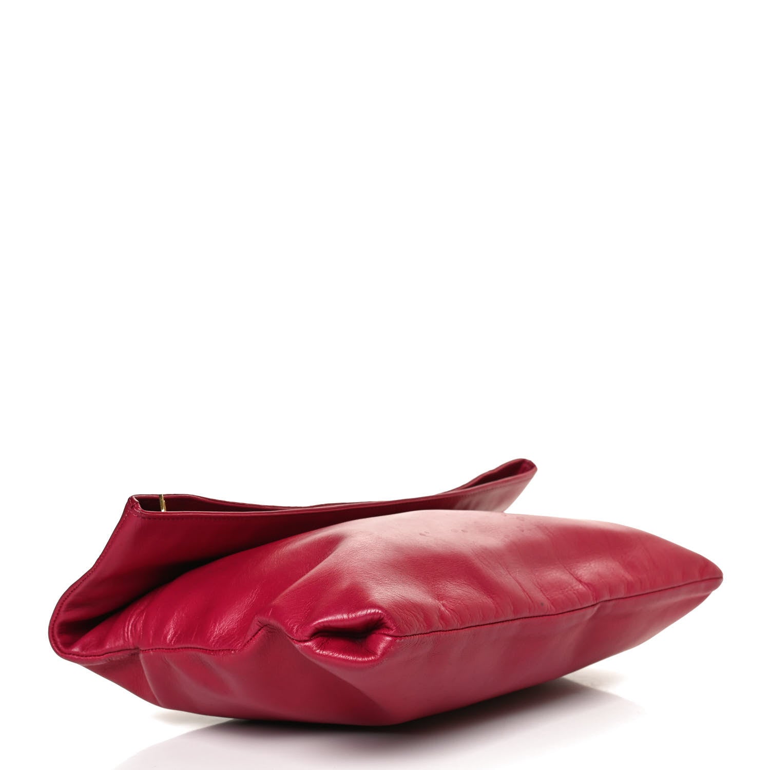 Saint Laurent Smooth Calfskin Letters Fold-Over Clutch Fuchsia 5 of 13