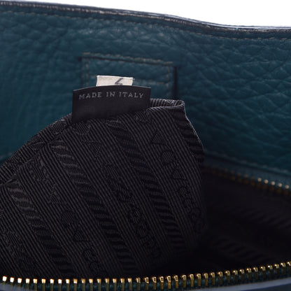 Prada Vitello Daino Shoulder Bag Pavone 8 of 12