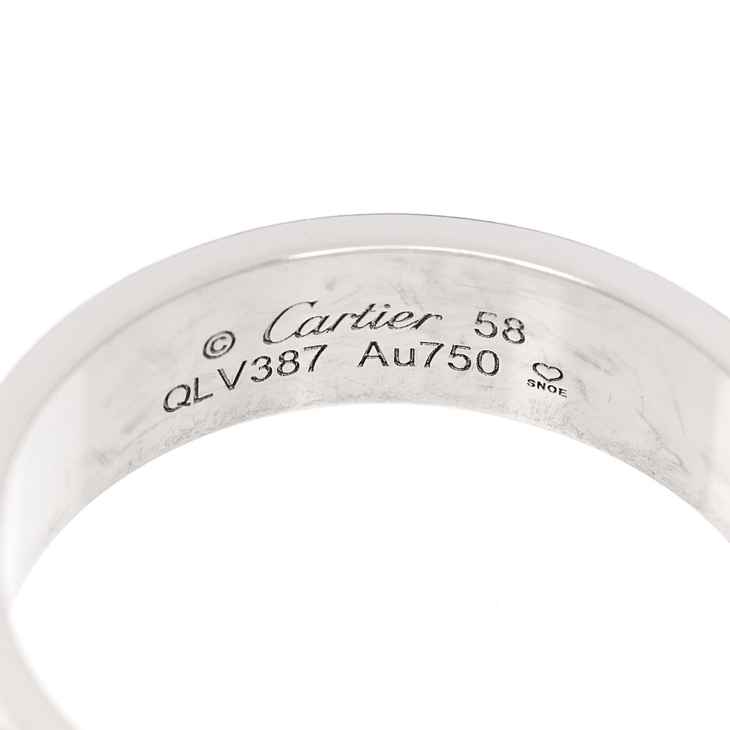 18K White Gold 5.5mm LOVE Ring 58 8.5