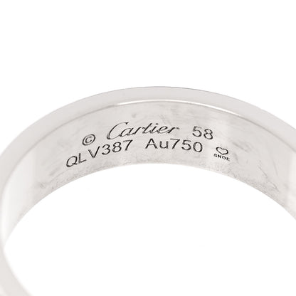 Cartier 18K White Gold 5.5mm LOVE Ring 58 8.5 4 of 5