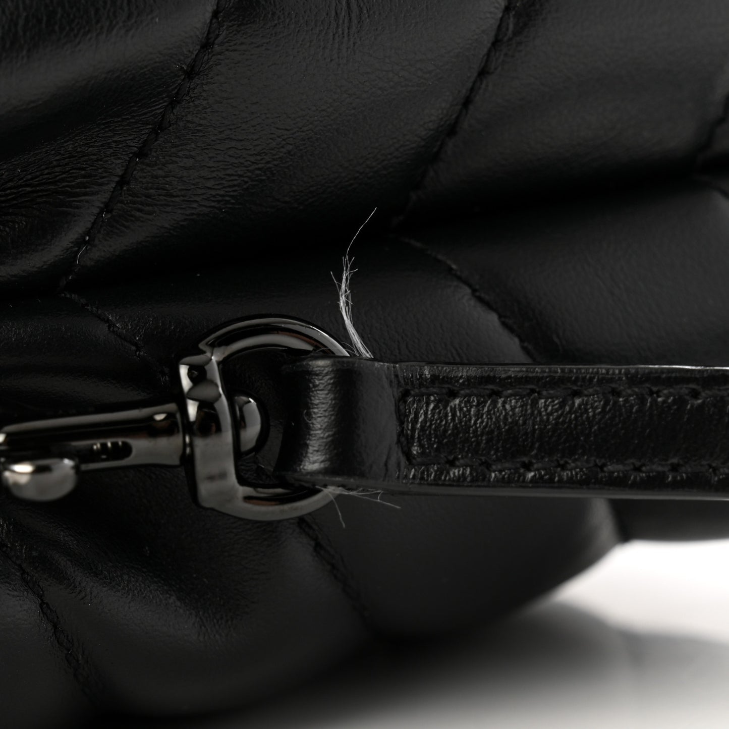 Calfskin Y Quilted Monogram Monochrome Toy Loulou Crossbody Bag Black