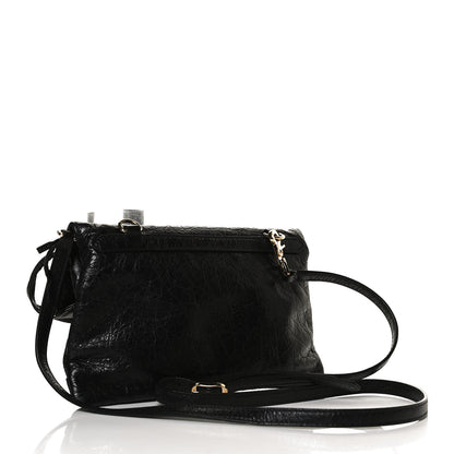 Balenciaga Agneau Classic Gold Hardware Mini Envelope Strap Clutch Black 3 of 12