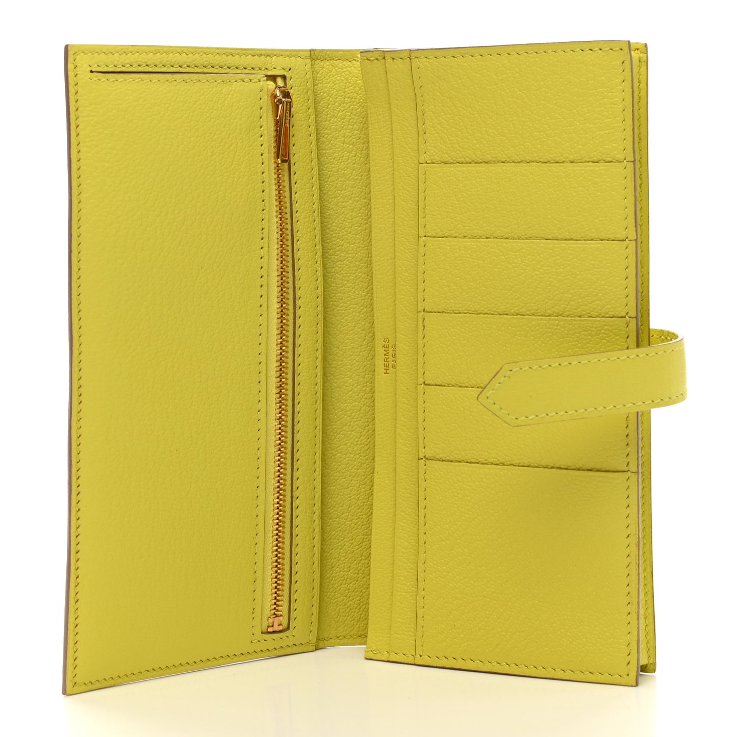 Chevre Mysore Bearn Gusset Wallet Lime