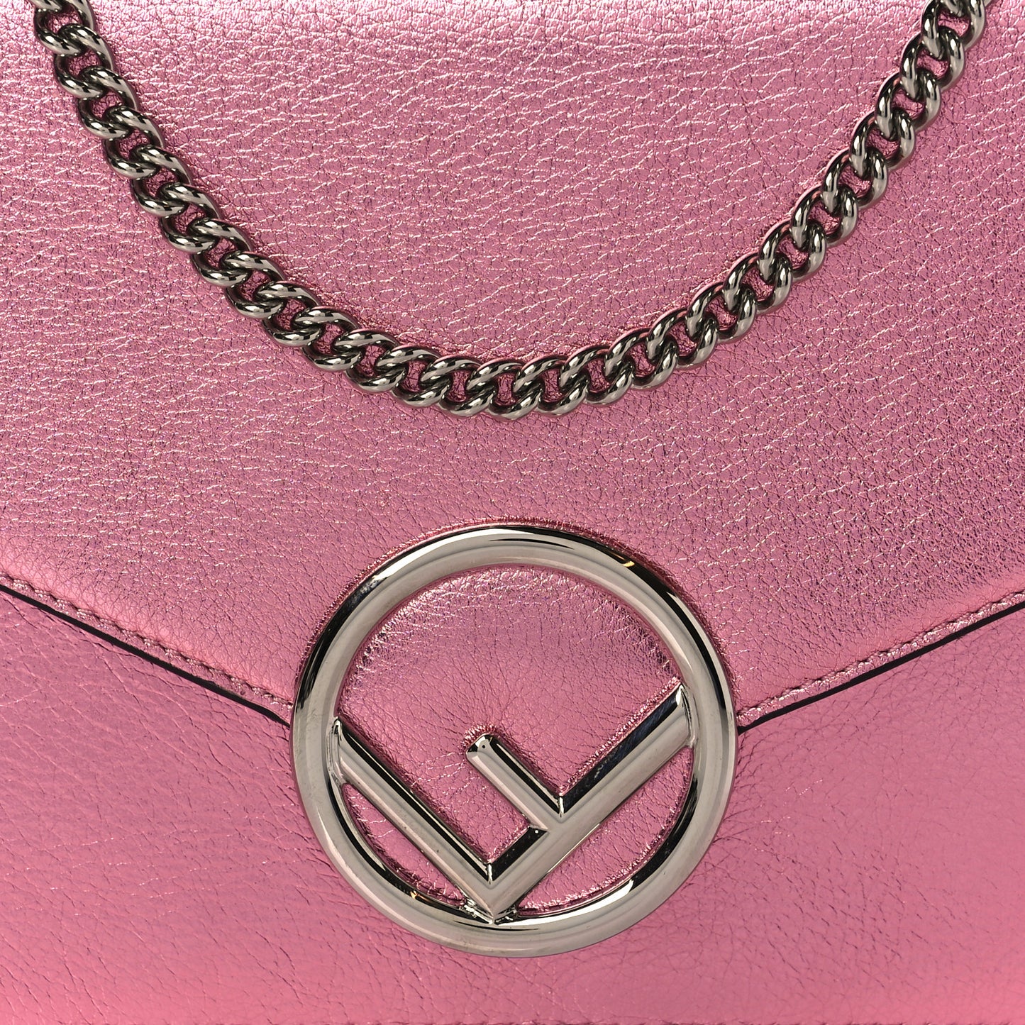 Vitello Catalan Mirror F is Fendi Medium Envelope Wallet on Chain Fuxia Chiaro