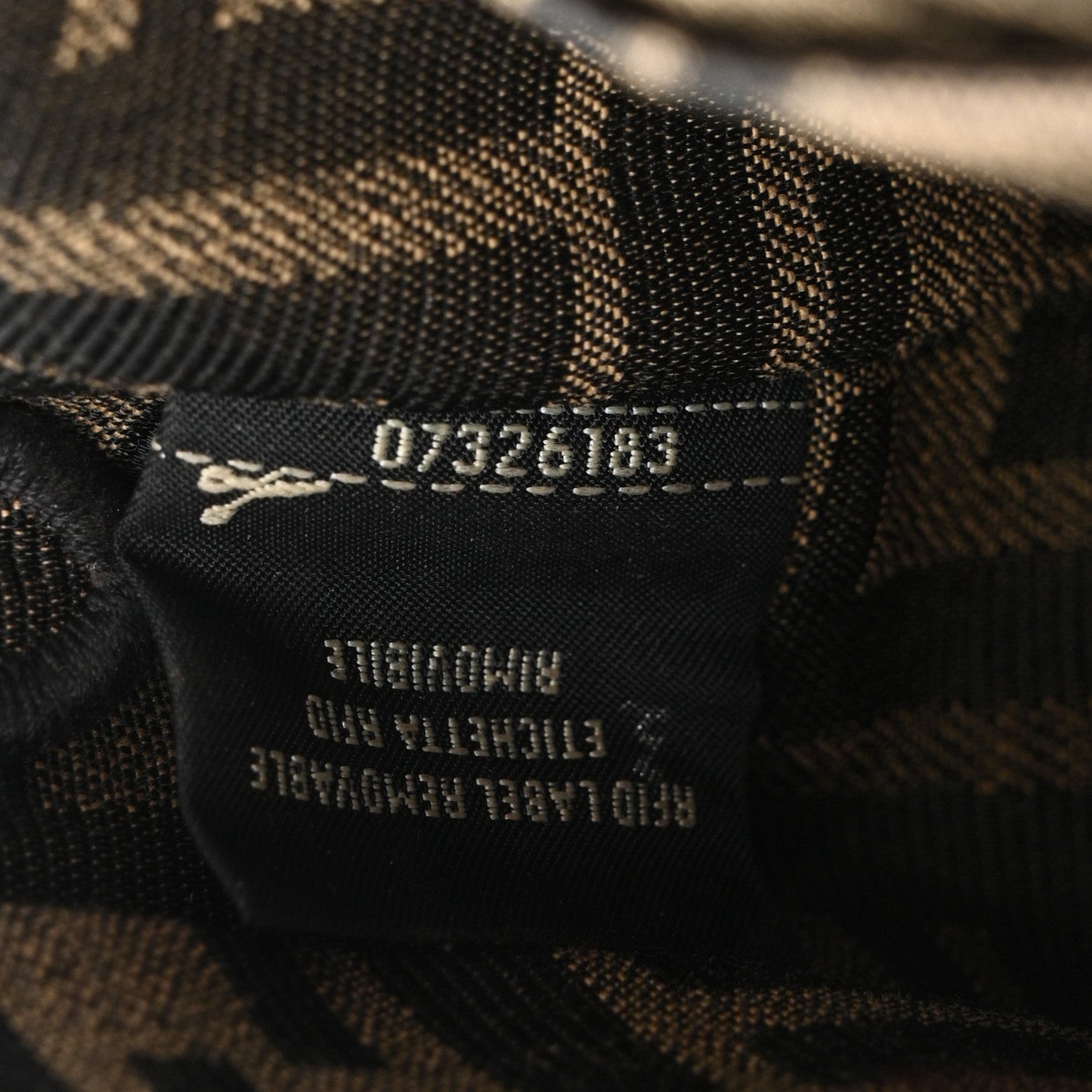 Fendi Fabric Jacquard FF 1974 Mini Baguette Tobacco Moro Black 7 of 11