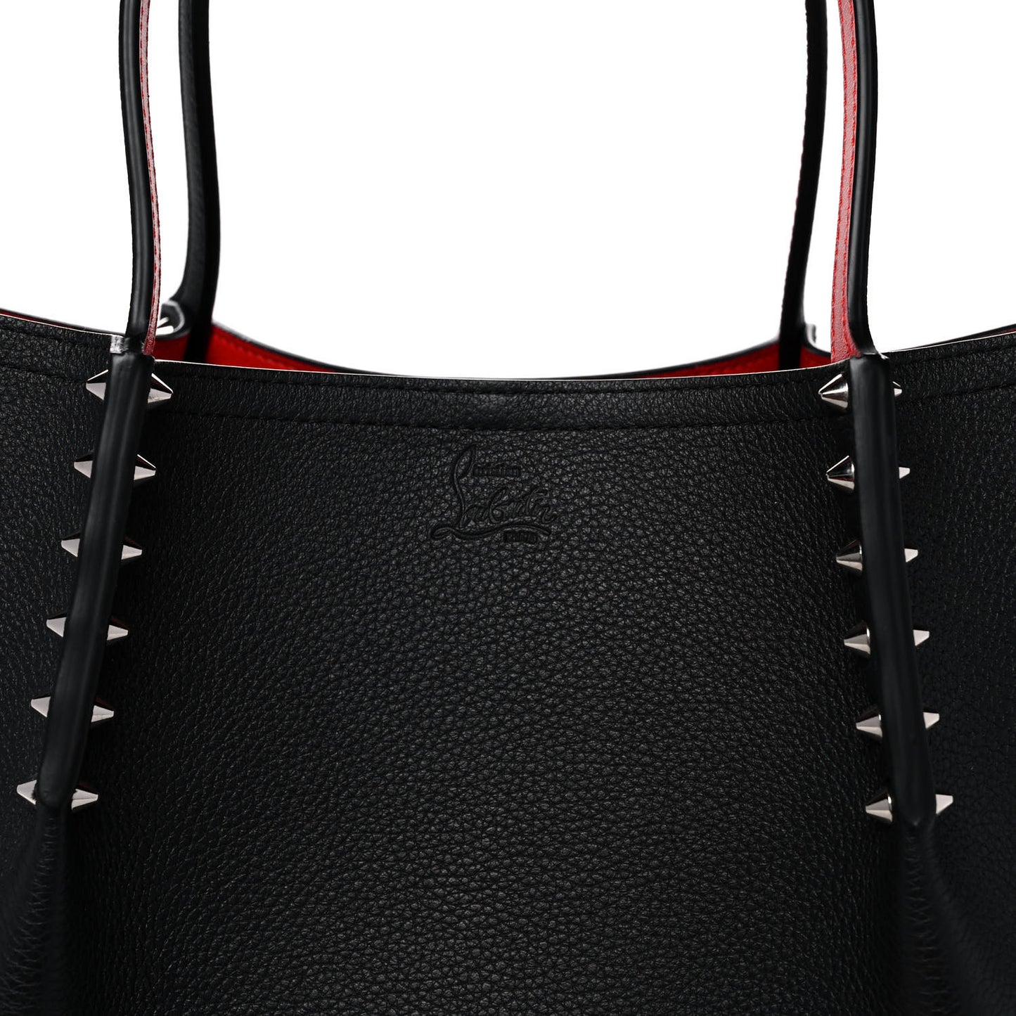 Calfskin Spiked Small Cabarock Shopper Tote Black