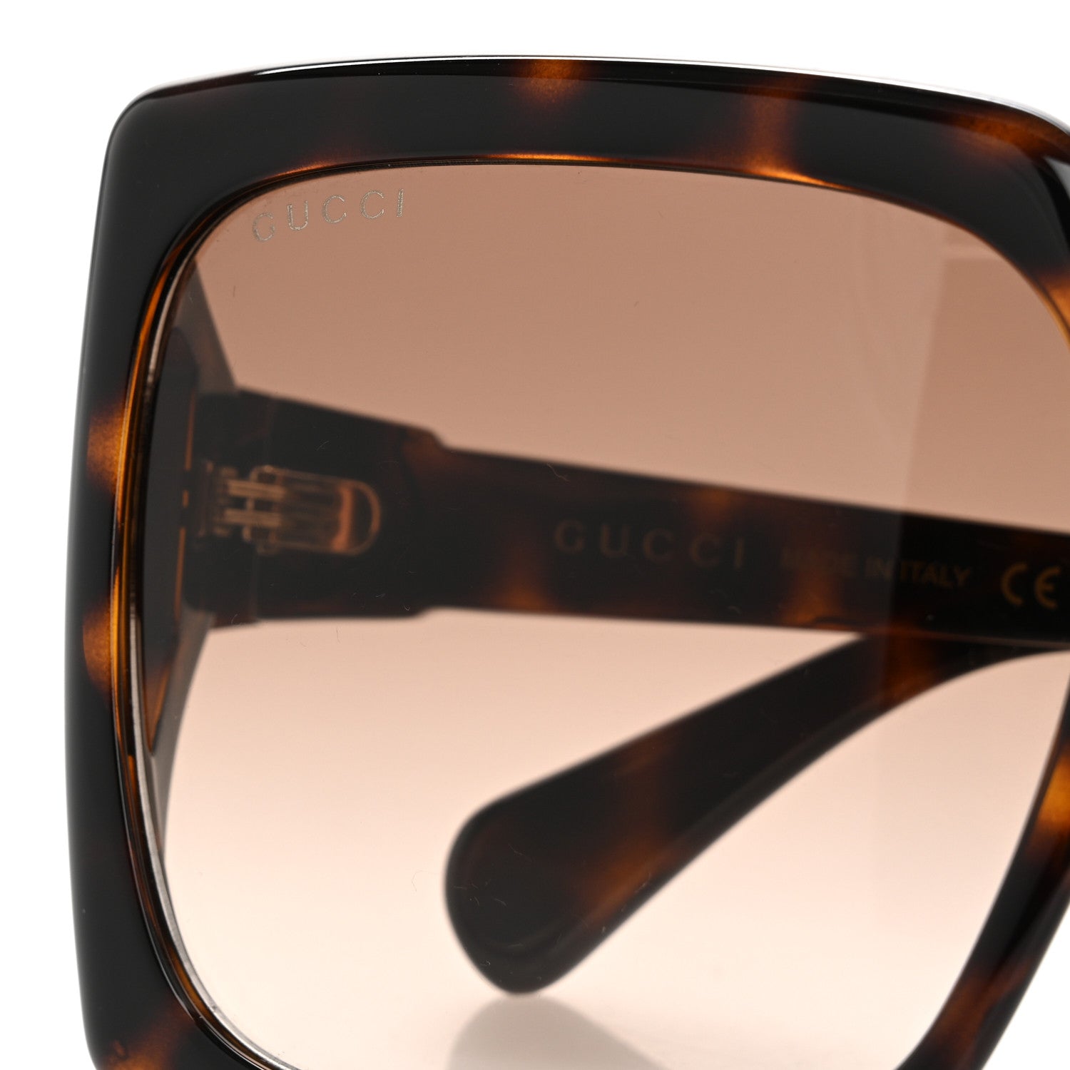 Gucci Acetate Square Frame Sunglasses GG0876S Tortoise 7 of 8