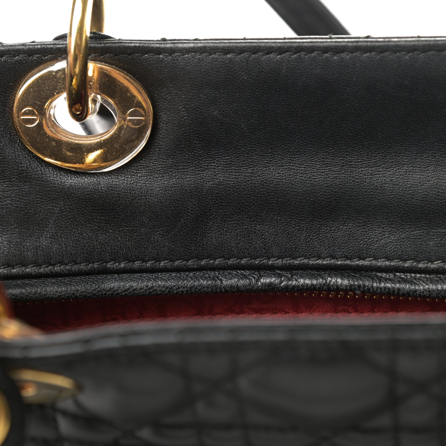 Christian Dior Lambskin Cannage Large Lady Dior Black 15 of 16