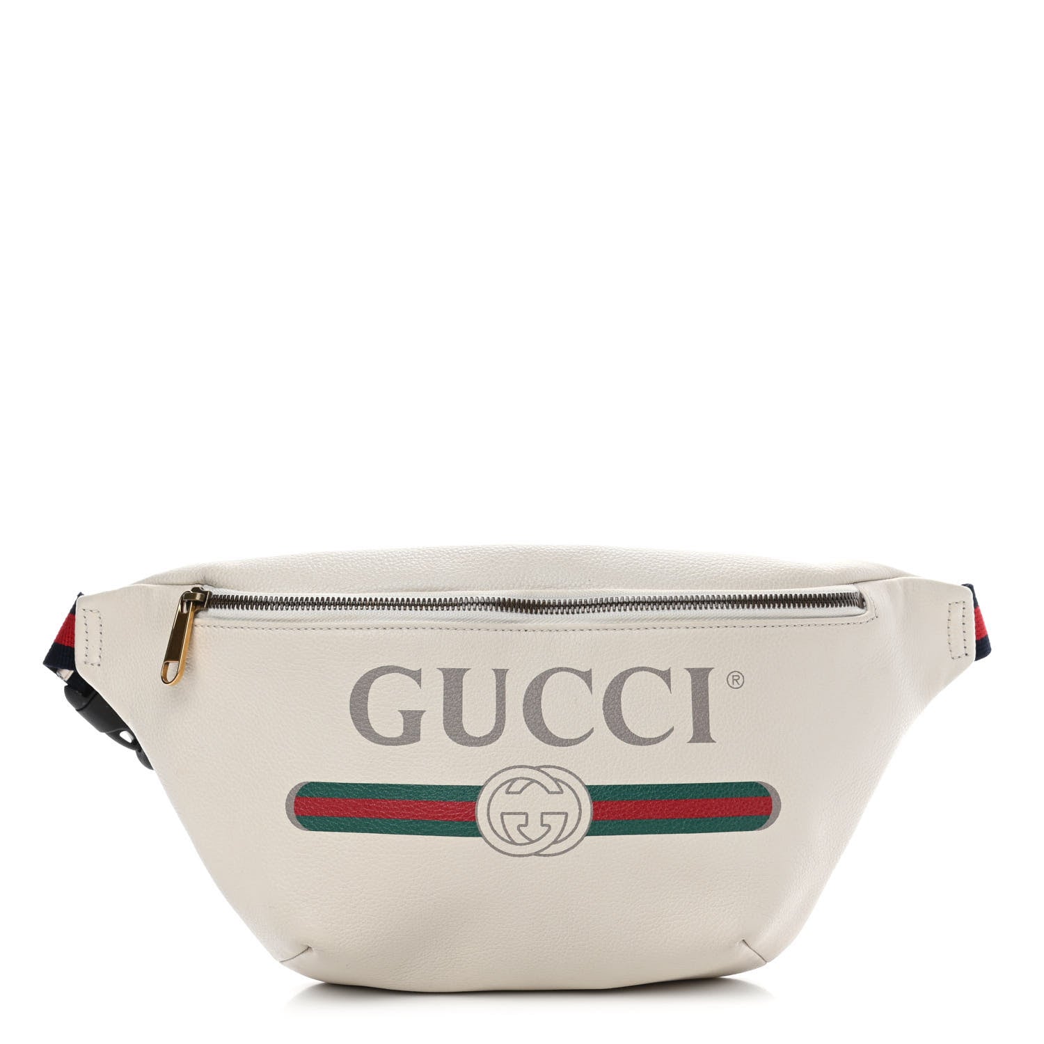 Gucci Grained Calfskin Logo Belt Bag White 1 of 4