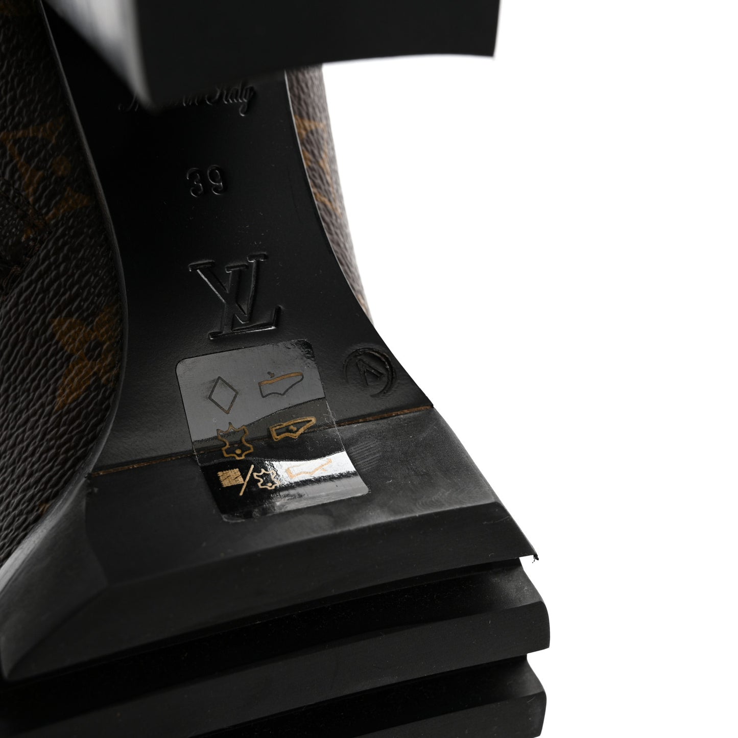 Patent Calfskin Monogram Star Trail Ankle Boots 39 Black