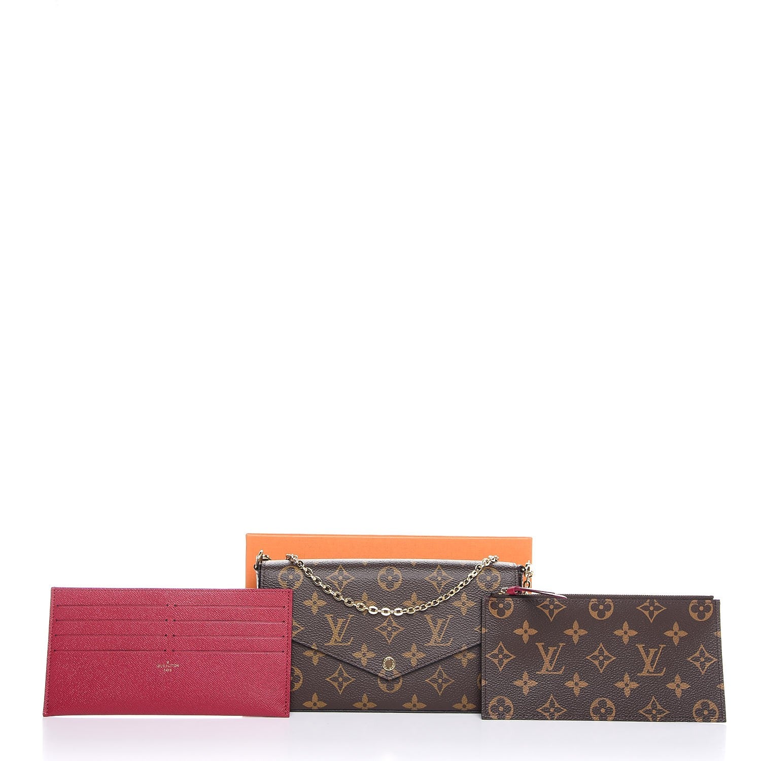 Louis Vuitton Monogram Pochette Felicie Chain Wallet Fuchsia 9 of 9