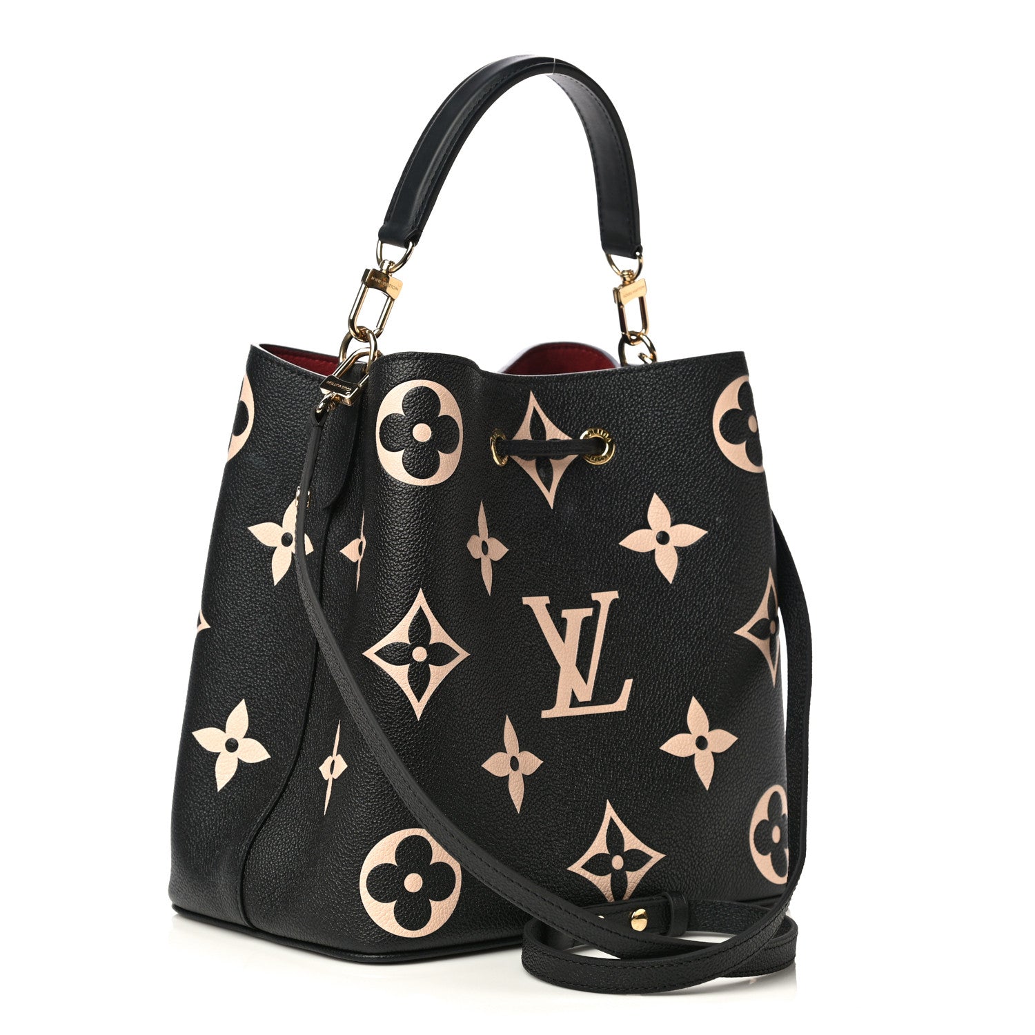 Louis Vuitton Empreinte Monogram Giant Neonoe MM Black Beige 3 of 9