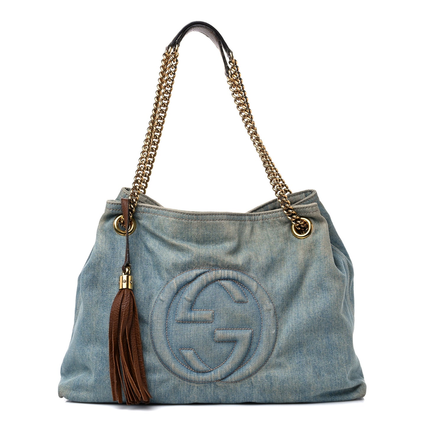 Denim Medium Soho Chain Shoulder Bag Blue