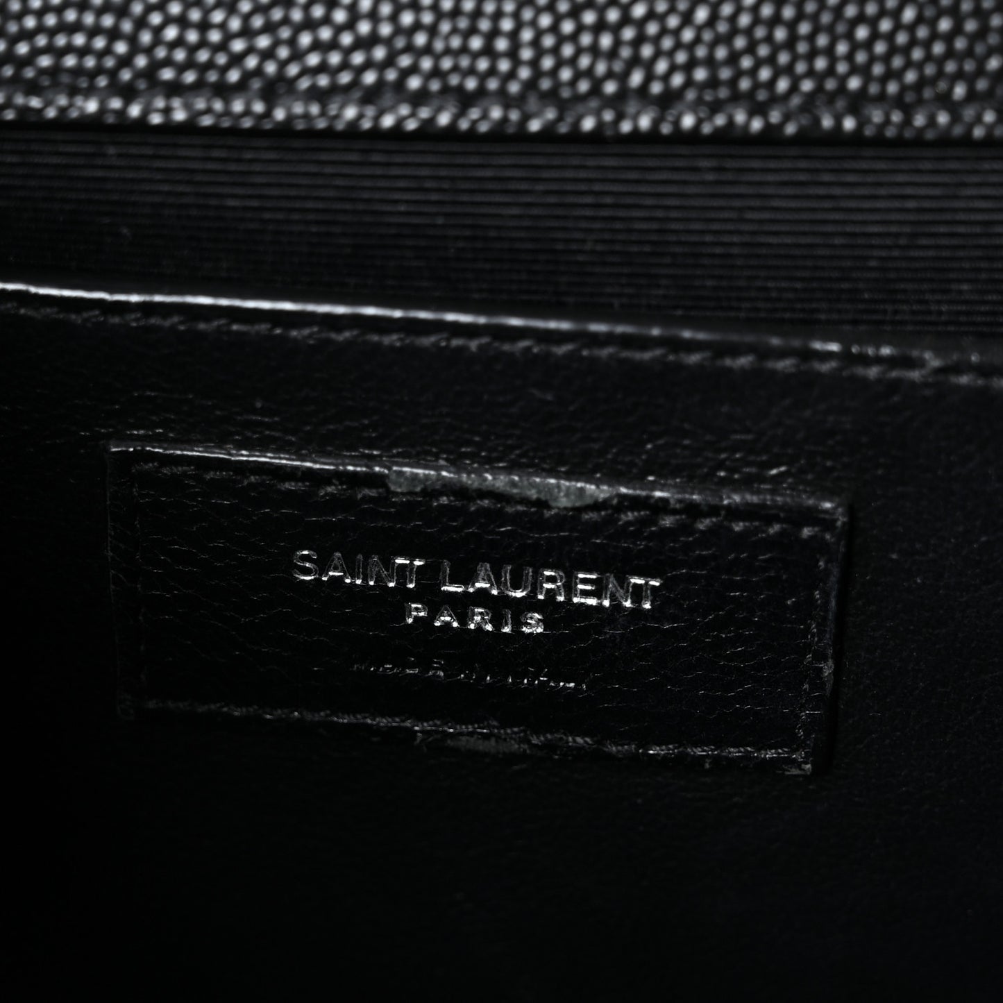 Grain De Poudre Textured Mixed Matelasse Triquilt Medium Monogram Satchel Black