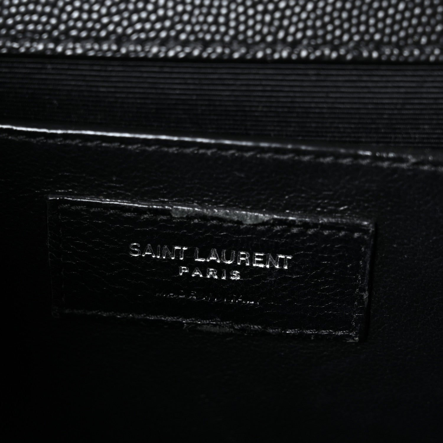 Saint Laurent Grain De Poudre Textured Mixed Matelasse Triquilt Medium Monogram Satchel Black 6 of 10
