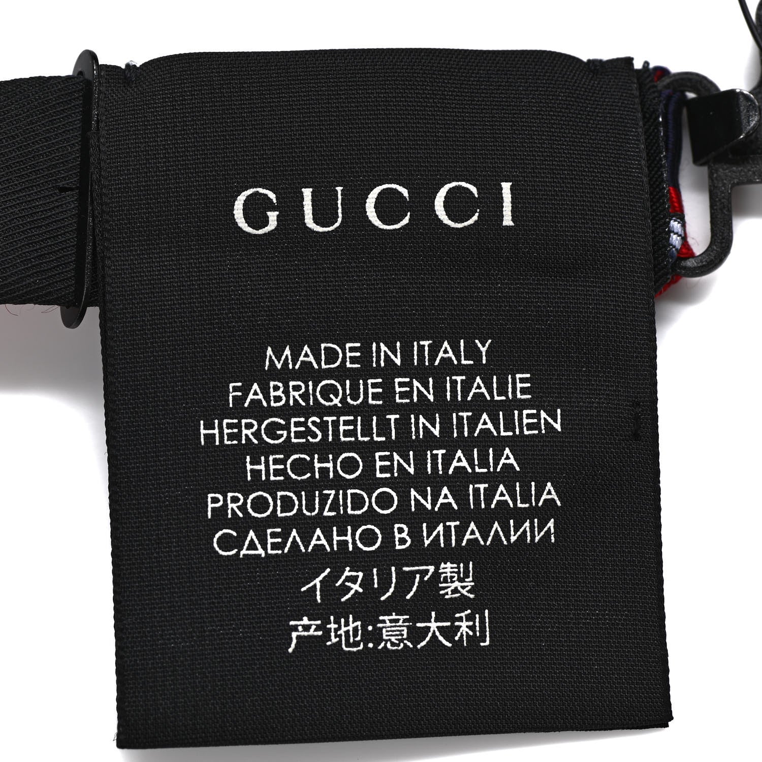 Gucci Grosgrain Web Feline Neck Bow Blue Red 5 of 6