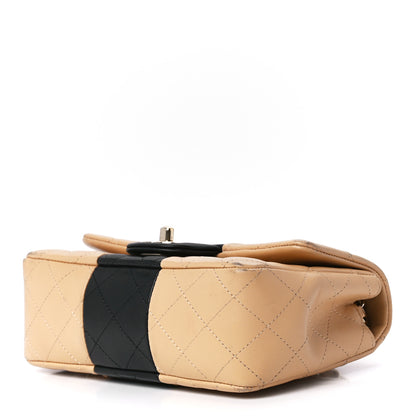 Chanel Lambskin Quilted Mini Rectangular Flap Beige Black 10 of 12