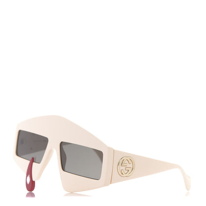 Gucci Acetate Crystal Hollywood Forever Tear Drop Sunglasses GG0359S Ivory 1 of 7