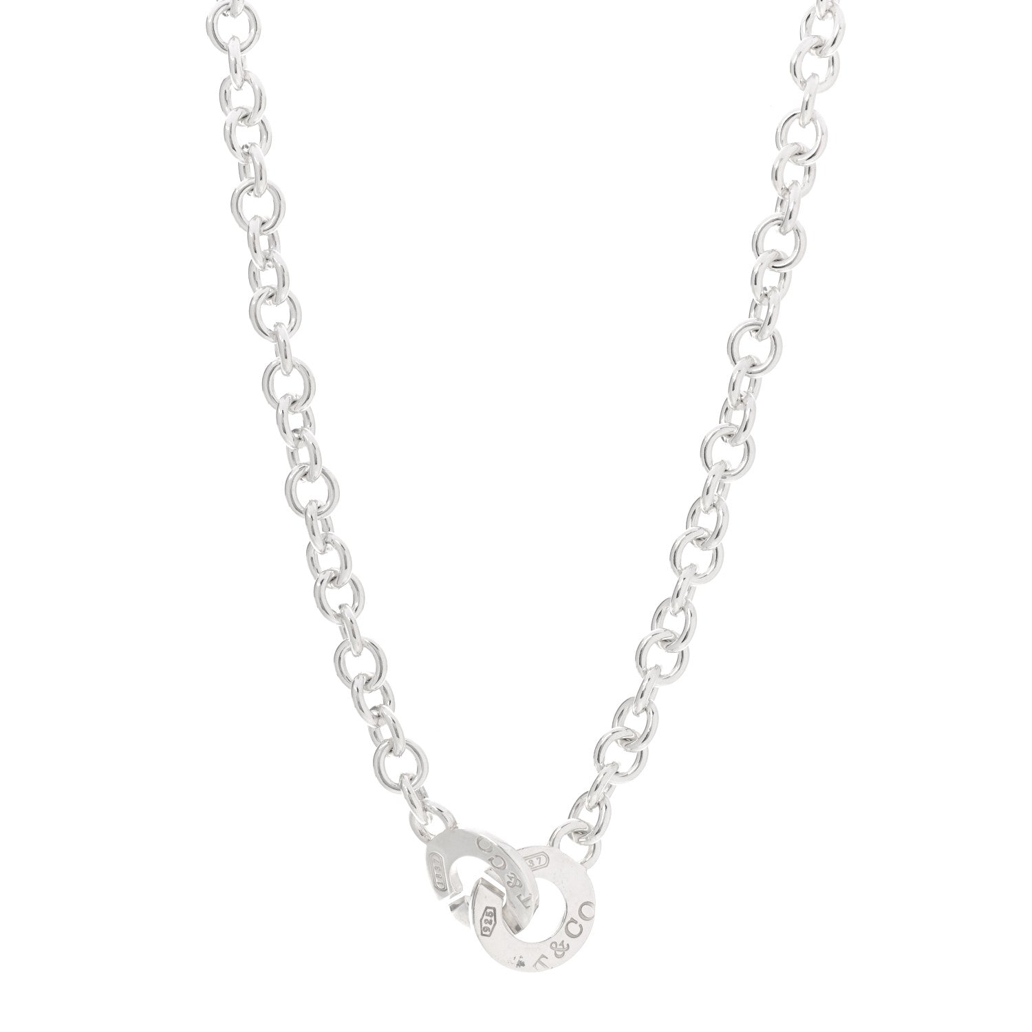 Tiffany Sterling Silver 1837 Circle Clasp Necklace 1 of 5