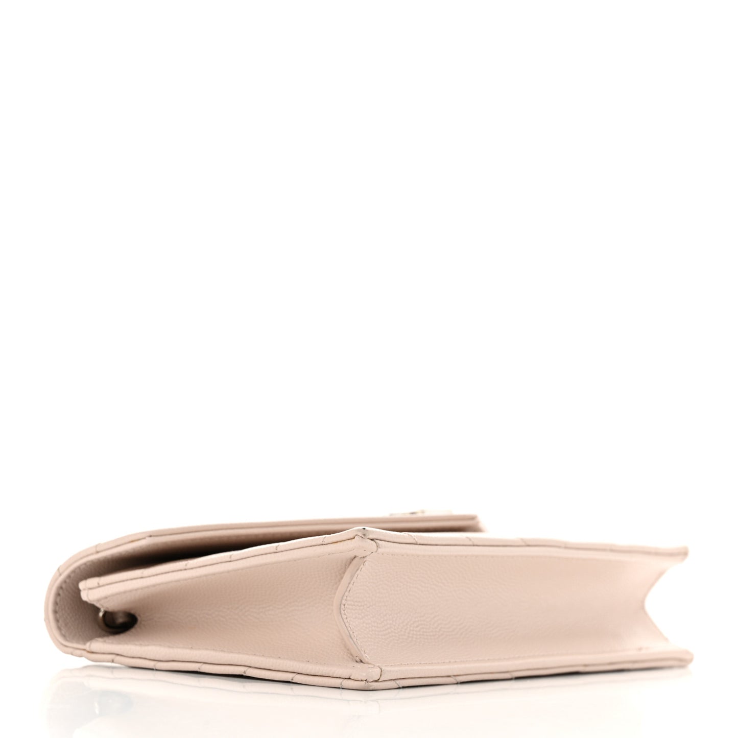 Grain De Poudre Matelasse Chevron Monogram Envelope Chain Wallet Washed Pale Pink