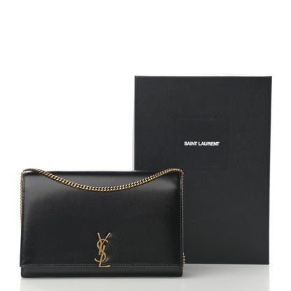 Saint Laurent Glossy Calfskin Monogram Chain Wallet Black 11 of 11