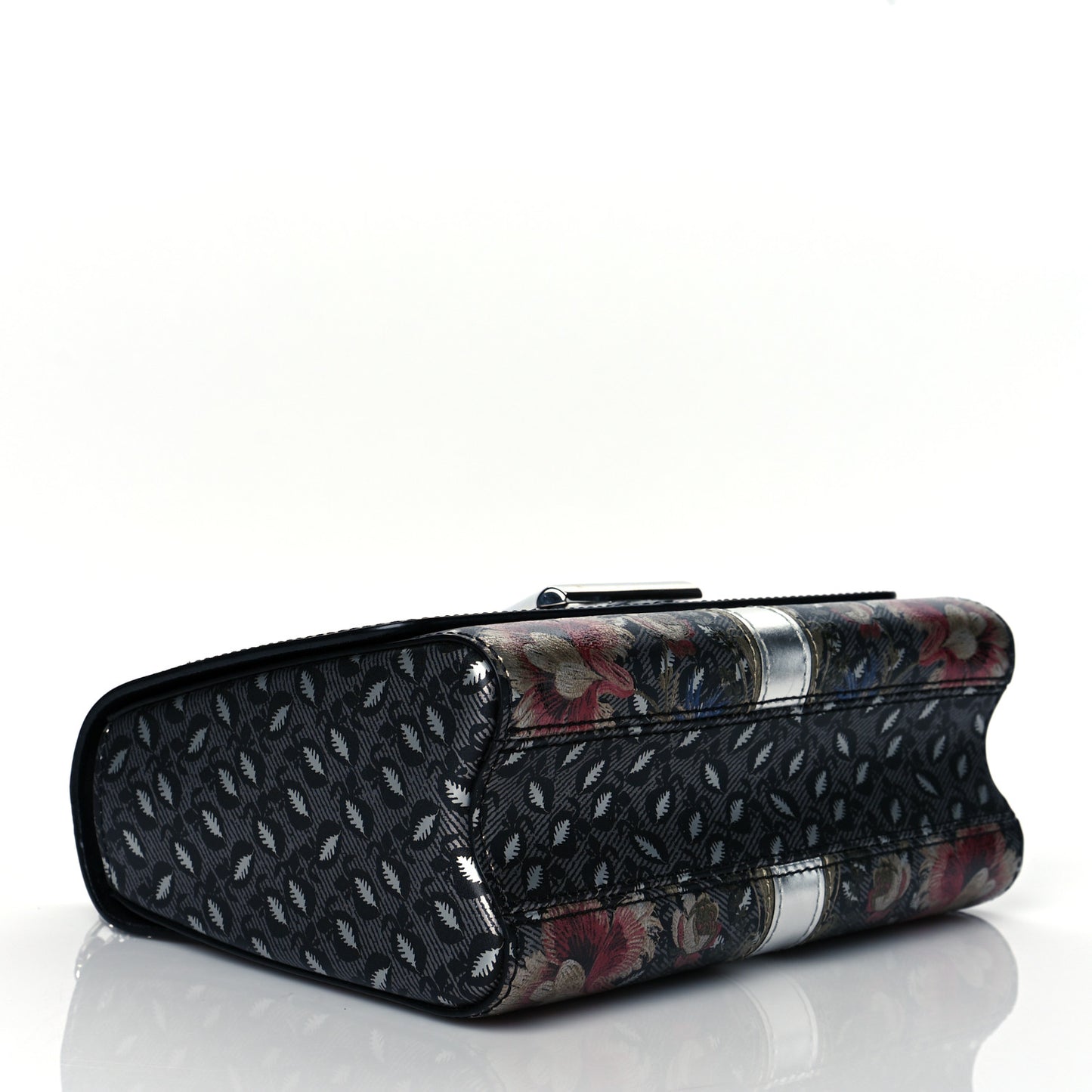 Calfskin Printed Twist Shoulder Bag MM Multicolor