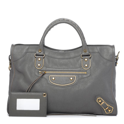 Balenciaga Chevre Gold Metallic Edge City Gris Acier 1 of 12