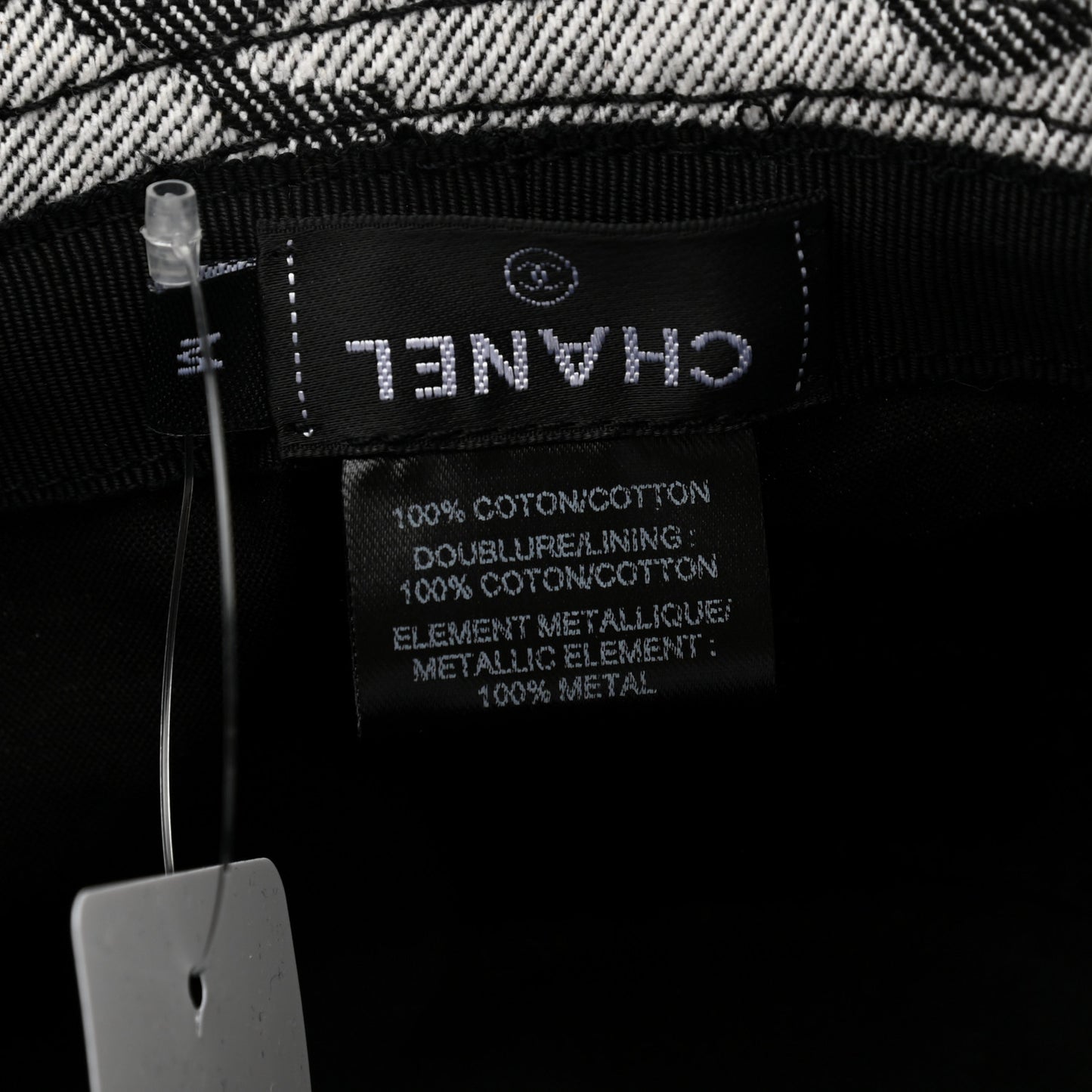 Denim CC Bucket Hat M White Black