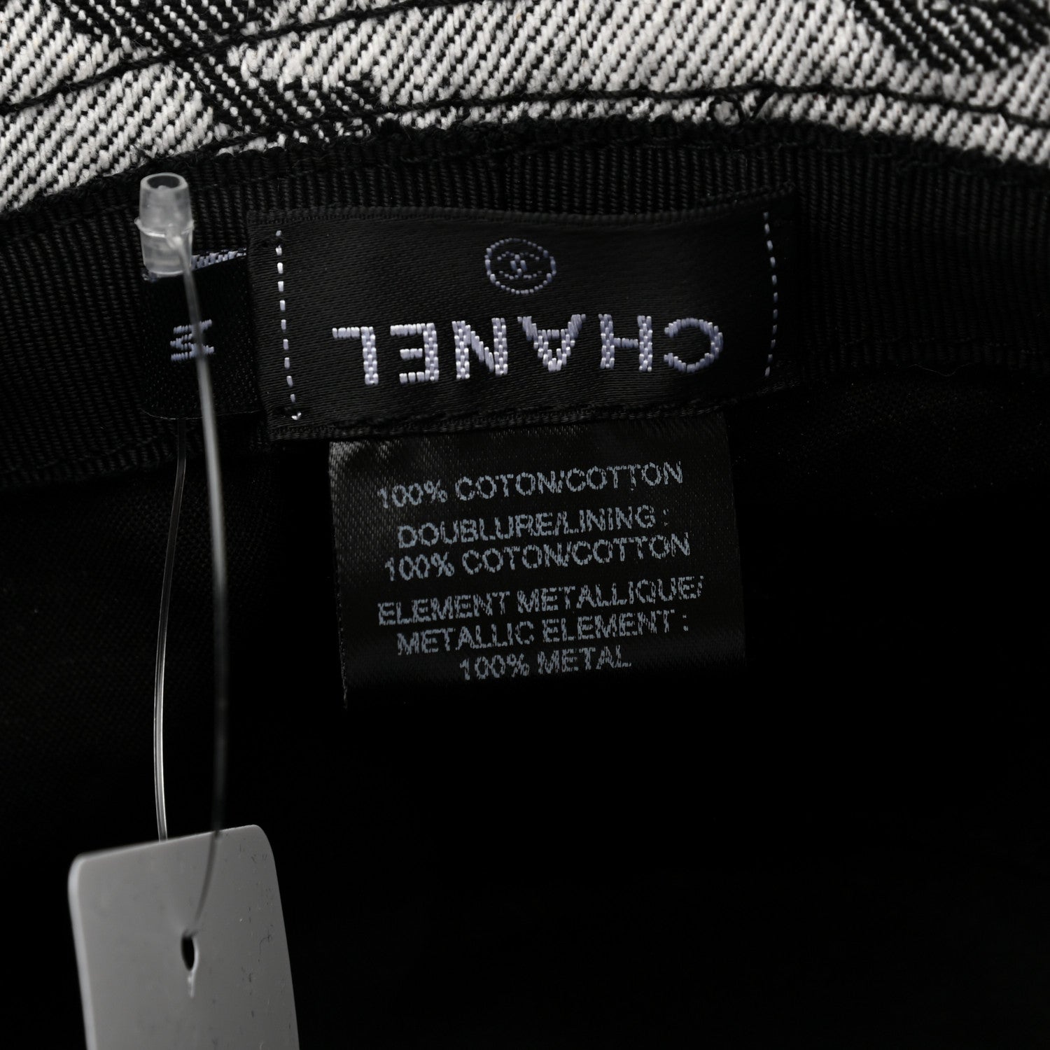 Chanel Denim CC Bucket Hat M White Black 8 of 8
