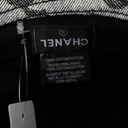 Chanel Denim CC Bucket Hat M White Black 8 of 8