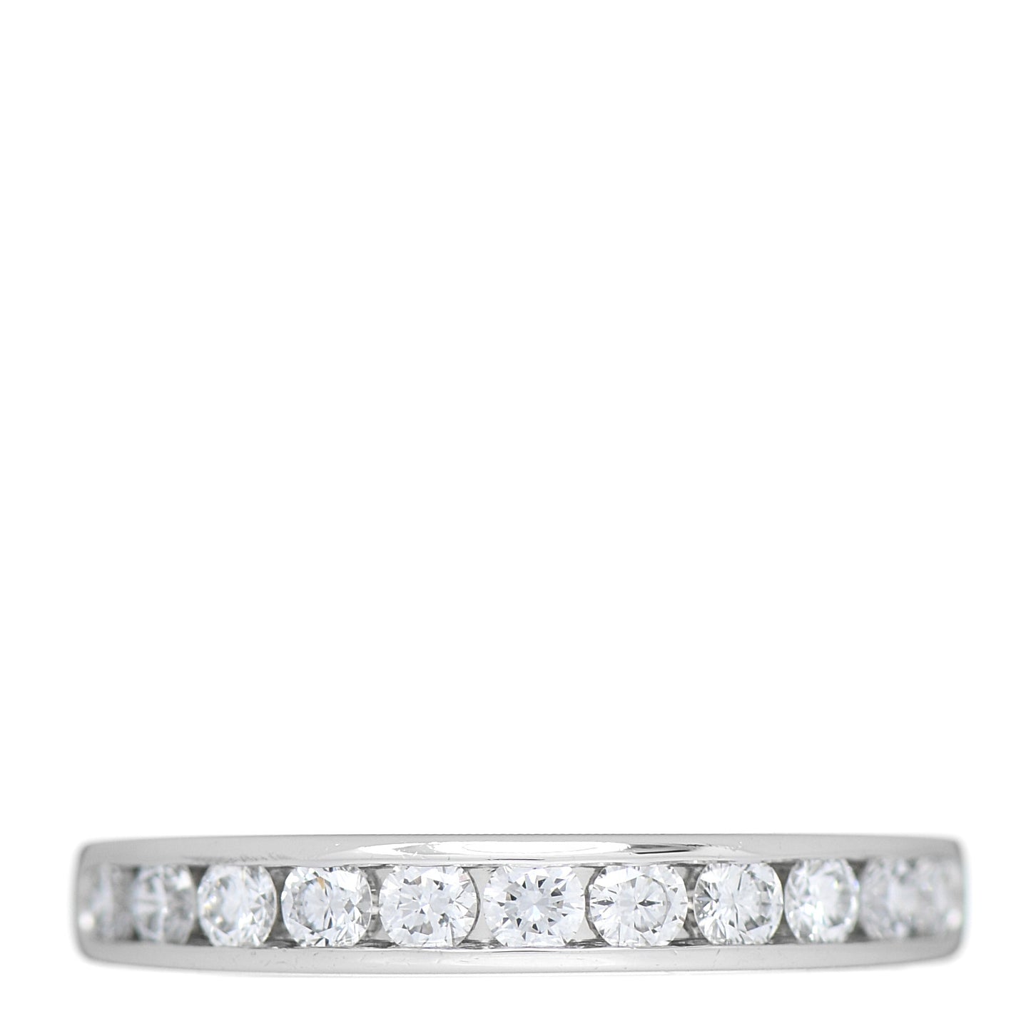 Platinum Diamond 3mm Half Circle Wedding Band Ring 50 5.5