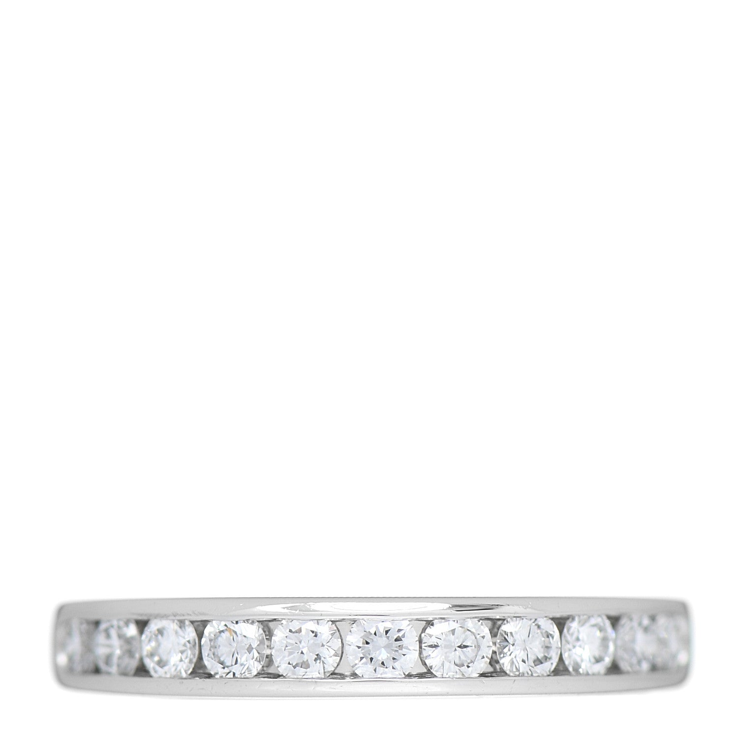 Tiffany Platinum Diamond 3mm Half Circle Wedding Band Ring 50 5.5 1 of 6