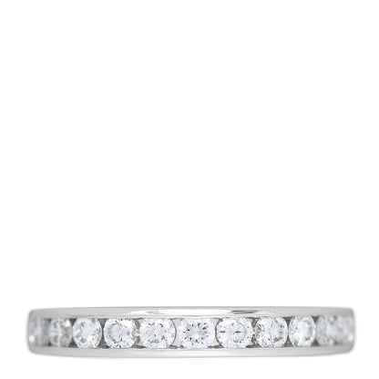 Tiffany Platinum Diamond 3mm Half Circle Wedding Band Ring 50 5.5 1 of 6