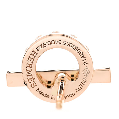 Hermes 18K Rose Gold Diamond Finesse Earrings 4 of 4