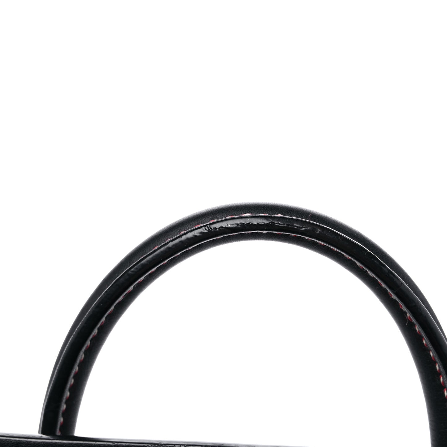 Shiny Smooth Calfskin Stitched Nano Luggage Black Multicolor