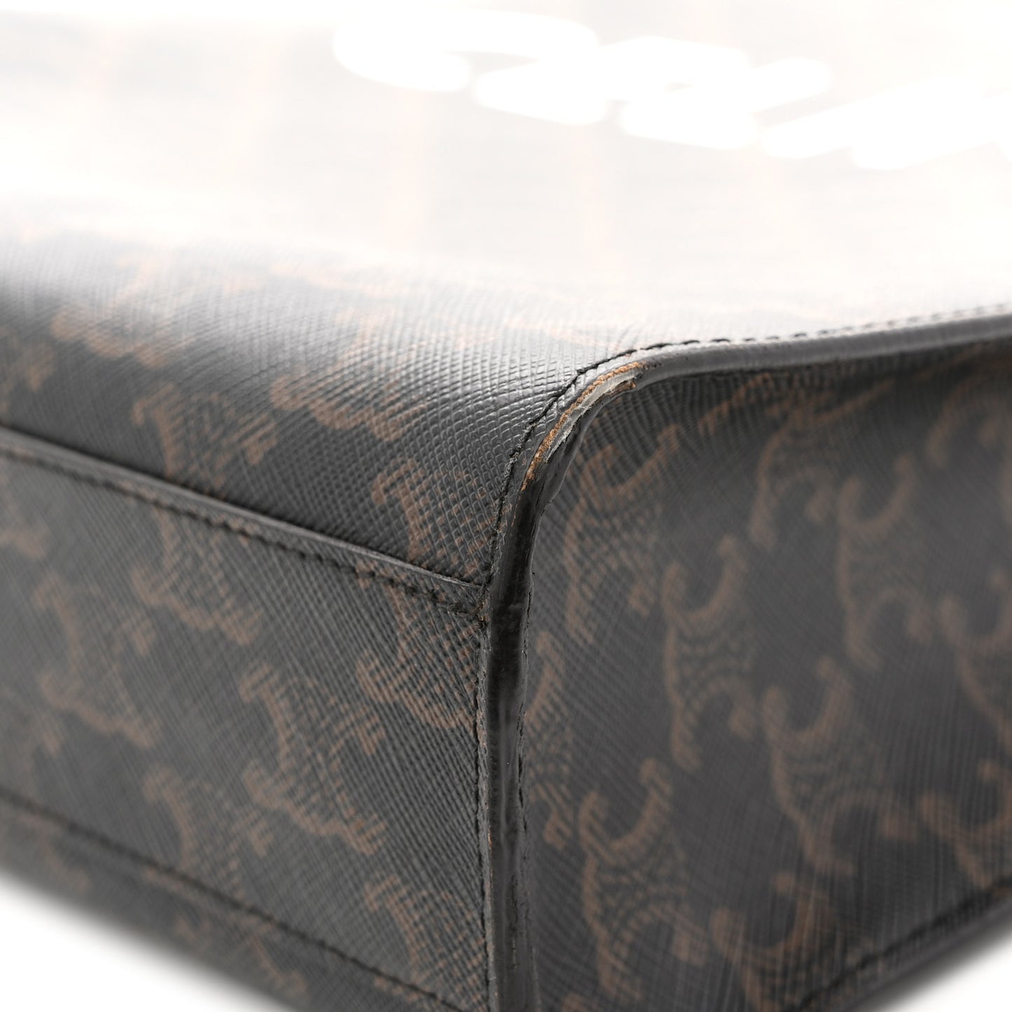 Triomphe Canvas Calfskin Small Vertical Cabas Tan
