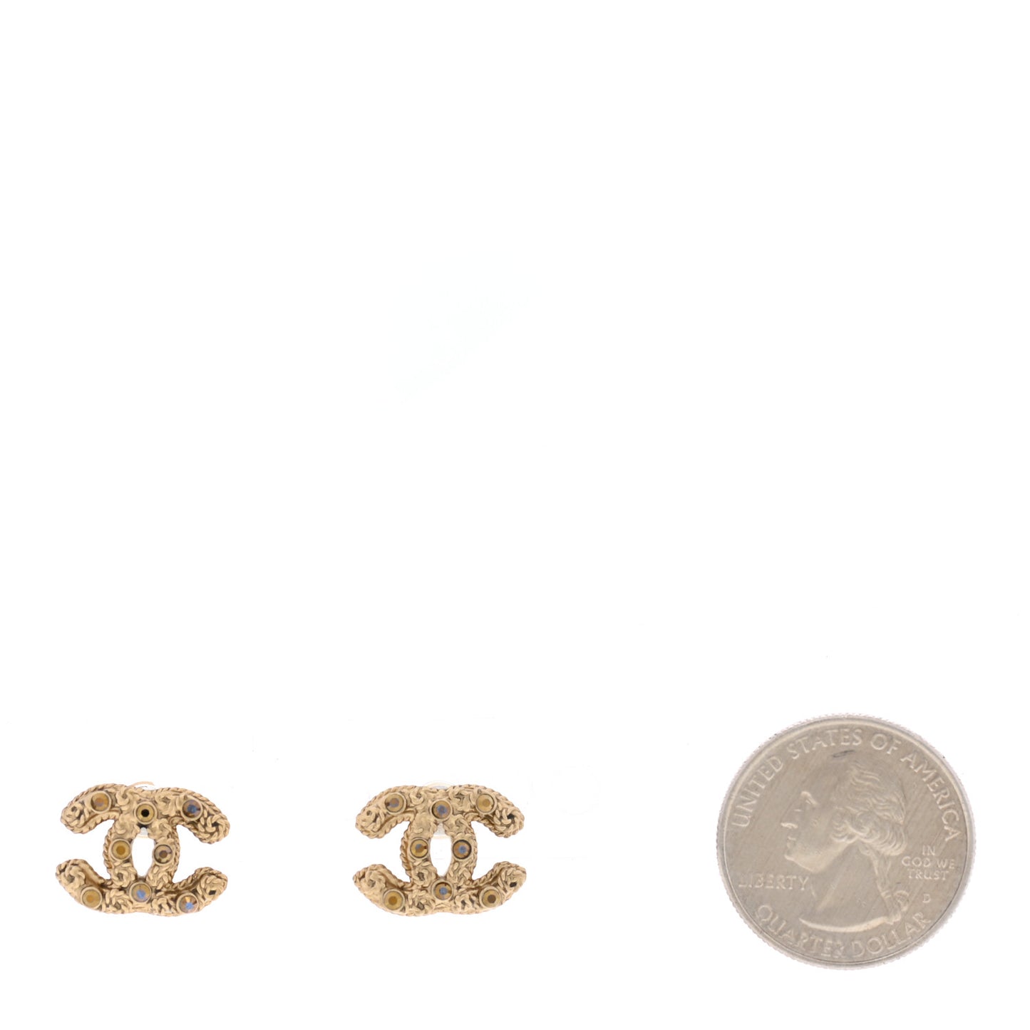 Crystal CC Earrings Gold