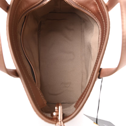 MCM Metallic Visetos Mini Anya Top Zip Shopper Tote Champagne Gold 5 of 10