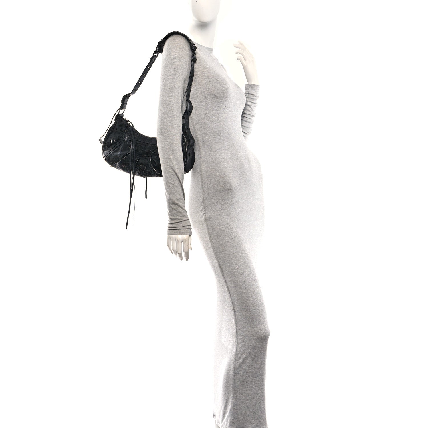 Balenciaga Agneau Arena Monochrome Small Le Cagole Shoulder Bag Black 2 of 11