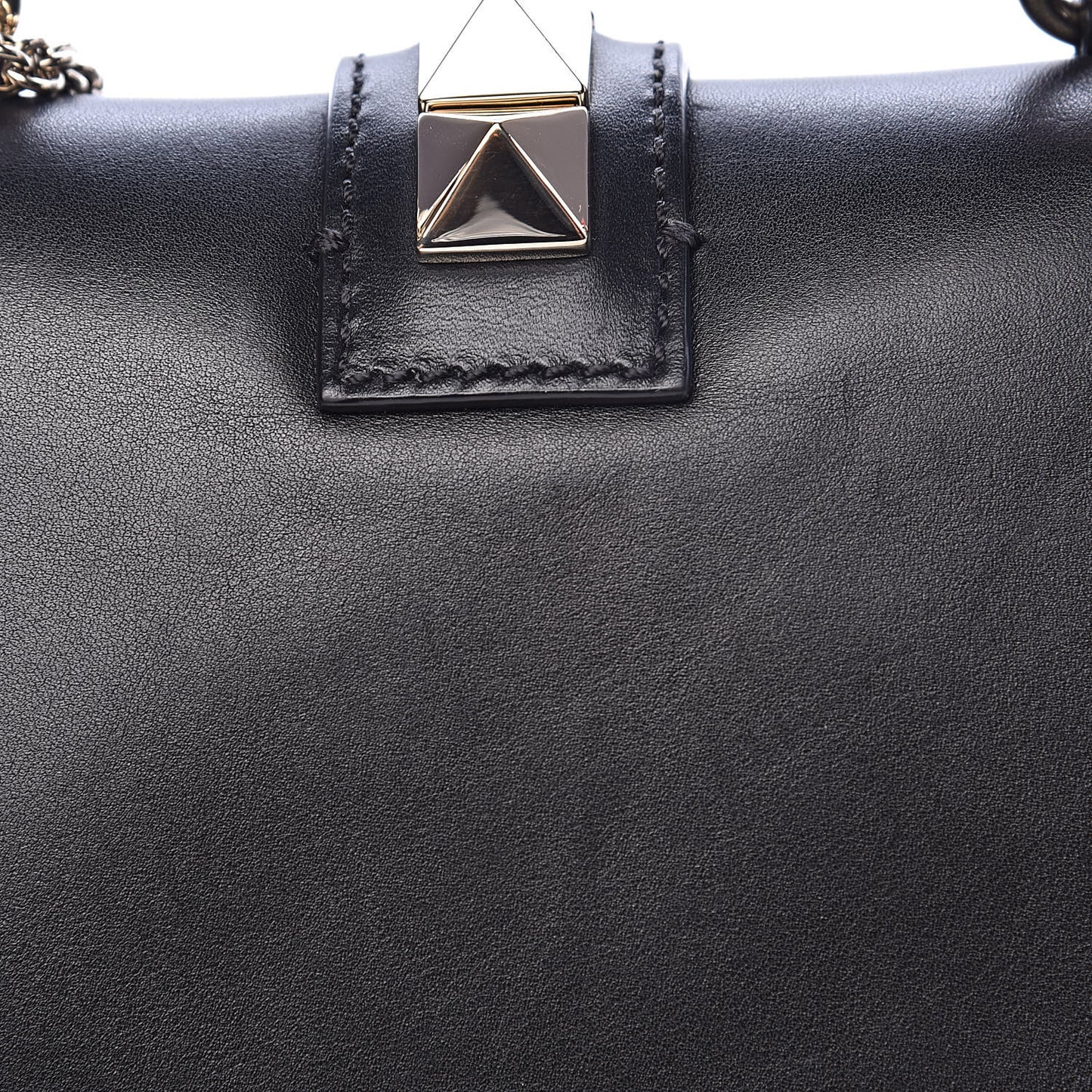 Vitello Mini Glam Lock Rockstud Flap Black