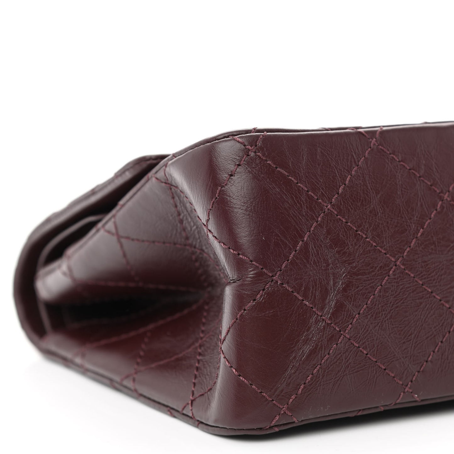 Aged Calfskin Quilted 2.55 Reissue 226 Flap Dark Burgundy
