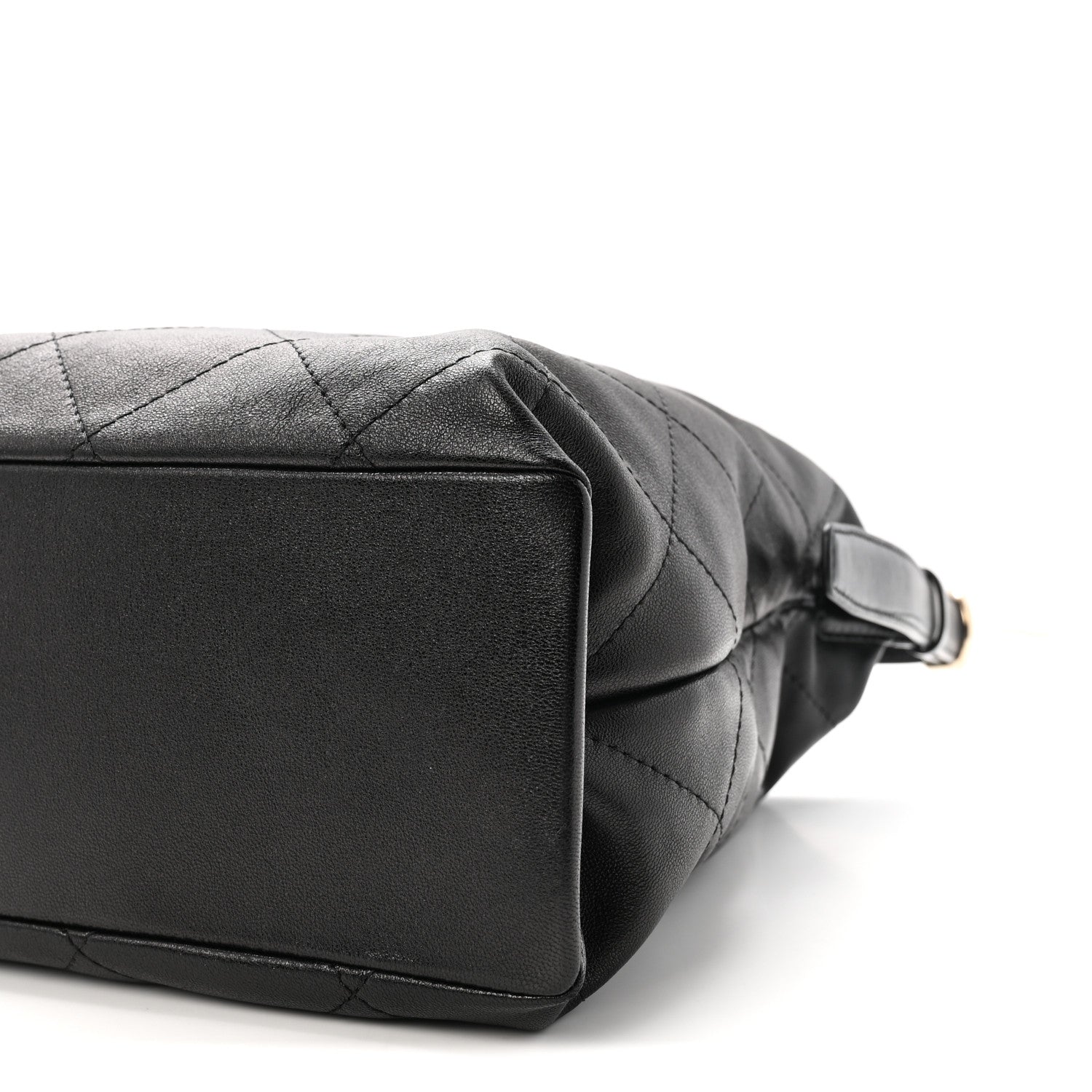 Chanel Shiny Lambskin Quilted Maxi Hobo Black 10 of 10