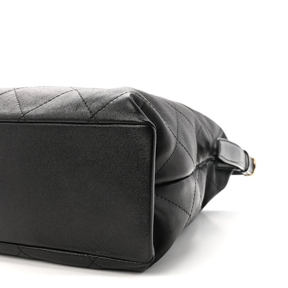 Chanel Shiny Lambskin Quilted Maxi Hobo Black 10 of 10