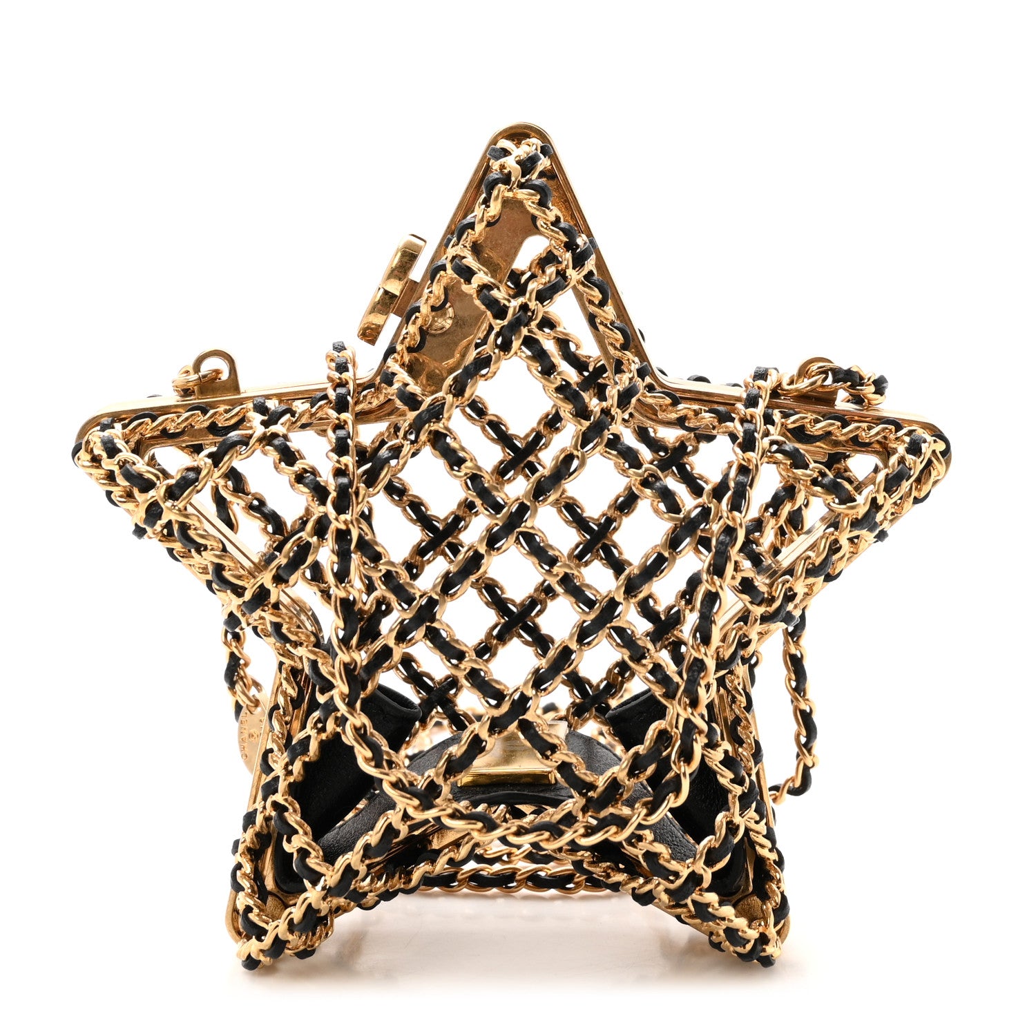Chanel Metal CC Star Minaudiere Crossbody Gold Black 1 of 10