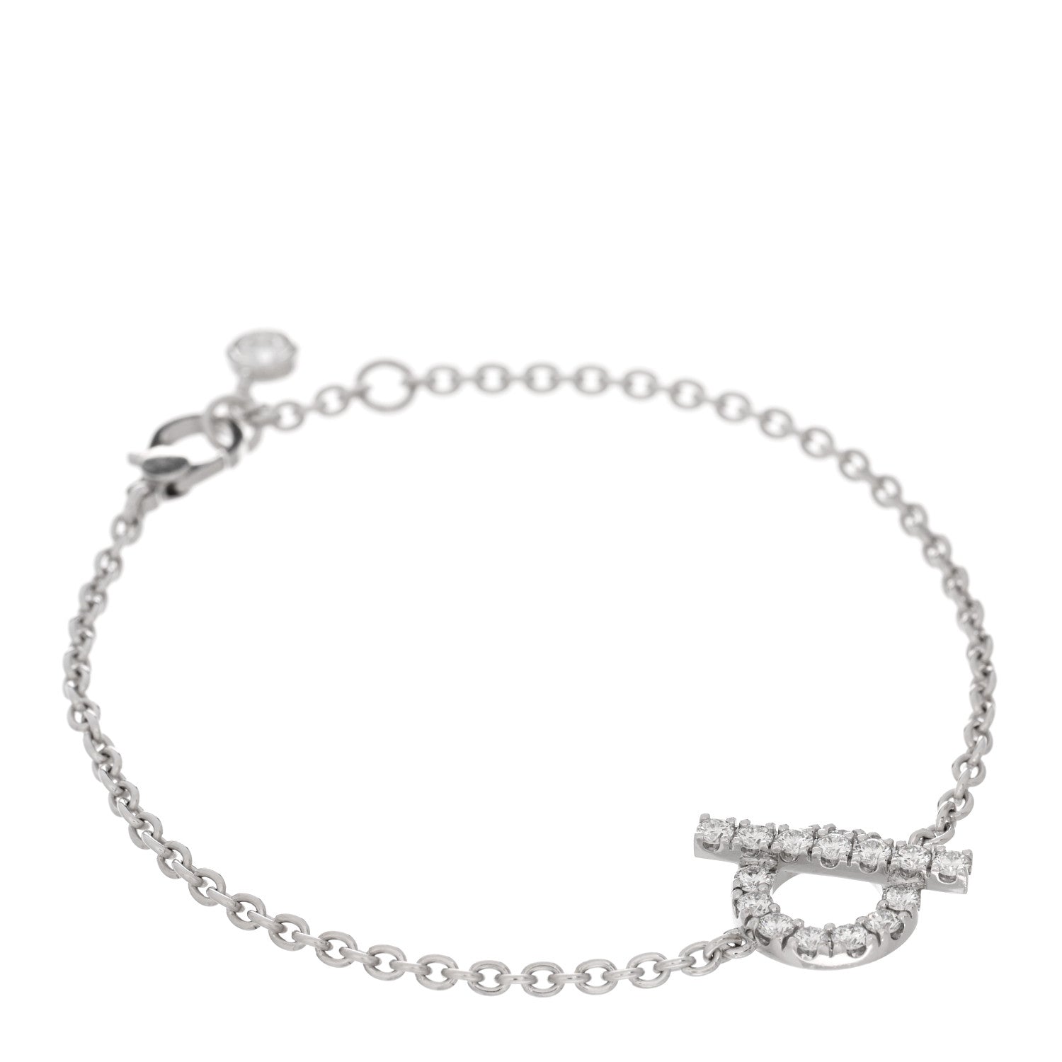 Hermes 18K White Gold Diamond Finesse Bracelet SH 1 of 4