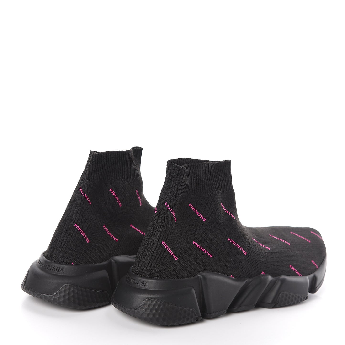 Neoprene Knit Allover Logo Womens Speed Sneakers 39 Black Fuchsia