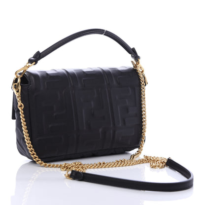 Fendi Nappa FF 1974 Embossed Mini Baguette Black 4 of 12
